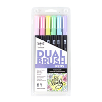Dual Brush Pen Pastel Palette 6-Pack